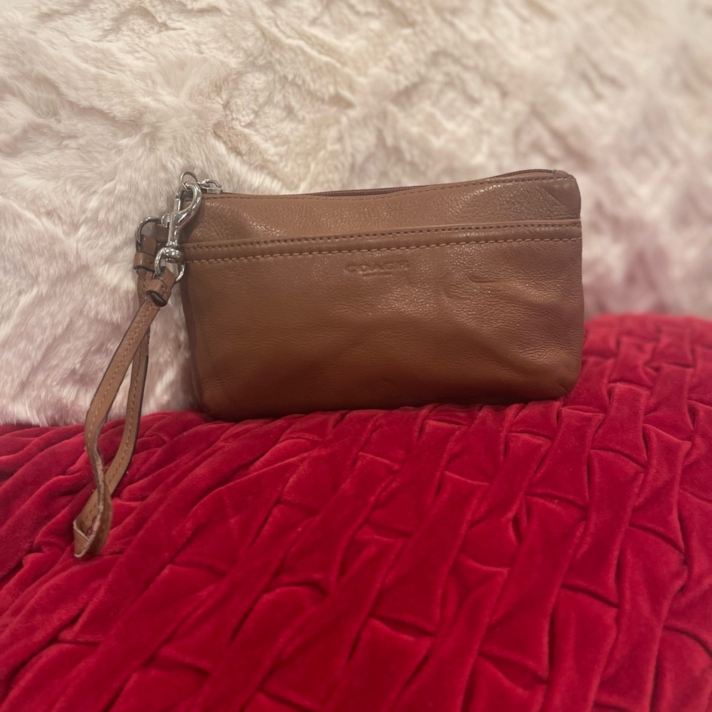 Coach Brown Leather Wristlet